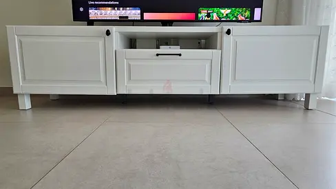 White TV Table With Storage