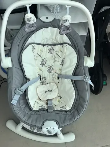 Joie Baby Bouncer/Seat with Toy Bar - Light Grey, Good Condition