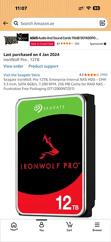 Seagate IronWolf Pro 12TB NAS Internal HDD – Good Condition, 2pcs -3000aed. One for 1700.
