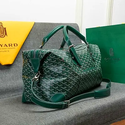 Green goyard Boston travel bag