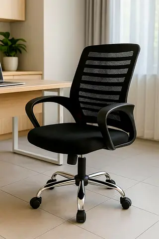 New Comfortable black mesh office swivel chair with armrests| Office chair