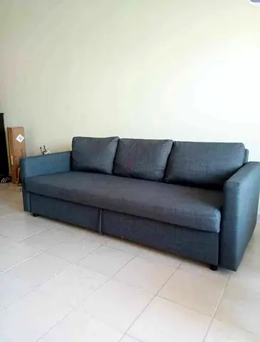 Grey 3-seater Sofa Bed with Cushions - Good Condition