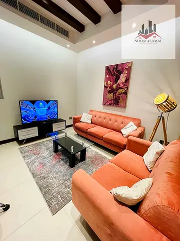 Sharjah, Al Rifaa (Al Heera Beach area): New compound unit featuring a bedroom, living room, kitchen, bathroom, and balcony. Super deluxe finishing. P