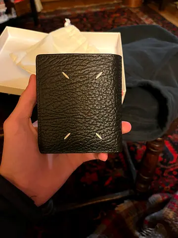 Maison Margiela black leather bifold wallet