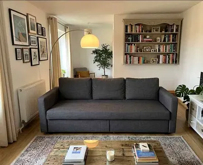 Gray 3-seater Sofa Bed with Storage - Good Condition