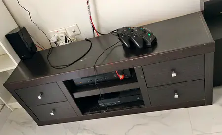 Dark Wood TV Stand / Entertainment Unit with Drawers