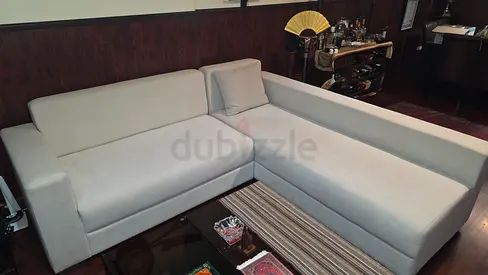 Off white SOFA L shaped 5 seater set + 1 seater + 6 Cushions.