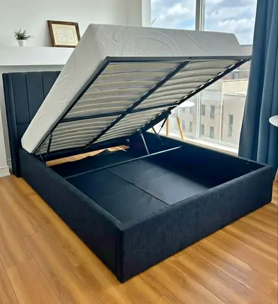 Dark gray colour 180*200 king size hydraulic Bed