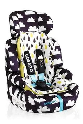 Cosatto Kids Car Seat - High Back Convertible Booster with Cloud/Rain Design