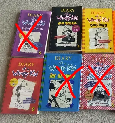 Diary of a Wimpy Kid book collection (6 books, mixed condition)