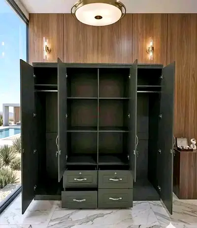 Dark brown colour 4door cabinet available