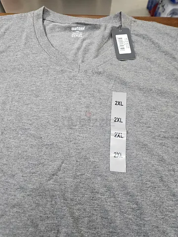 Grey plain crew neck T‑shirt size 2XL, new with tags