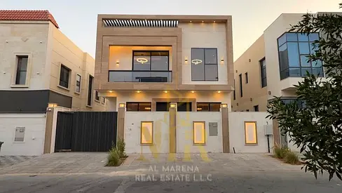 🏡 فيلا فاخرة للبيع في الزاهية – عجمان | طابقين وروف | شامل الكهرباء والمياه والمكيفات