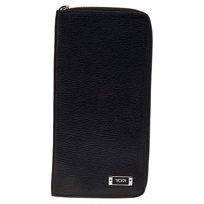 Tumi Black Leather Zip Around Travel Wallet - Tumi Style