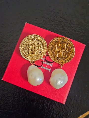 Carolina Herrera Gold-Plated Pearl Drop Earrings