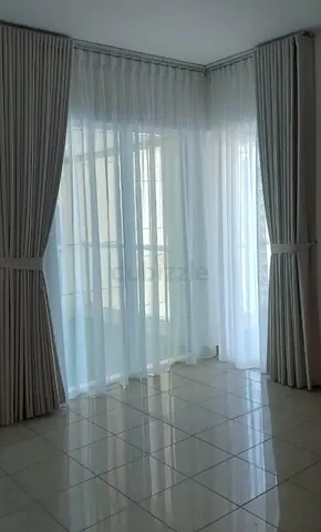 Brand new Grey pleated curtains with white sheer liners customized Rod curtains available