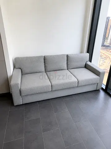 IKEA BARSLOV Sofa Bed 3-Seater - Grey, 8 Months Old, Storage Inside