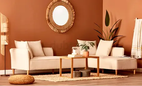 Two sofas and table new cream colour