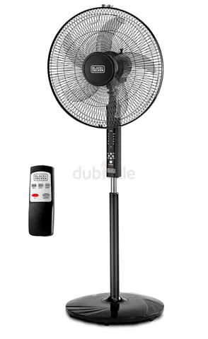 Black+Decker Adjustable Pedestal Fan with Remote - Good Condition