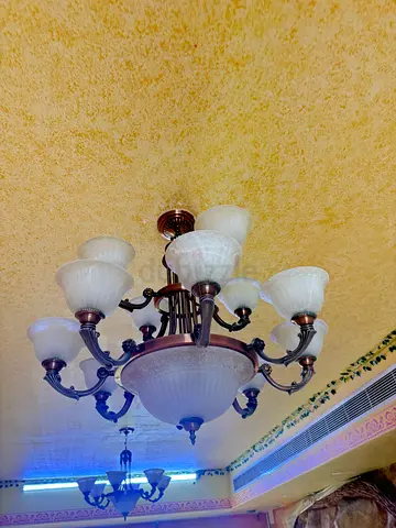 Classic set of 3 pure copper made rustic chandelier working condition original price 3000
