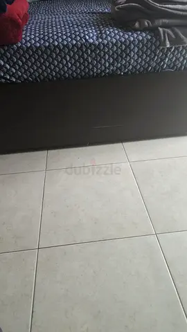 bed base with mattress (used) - brown