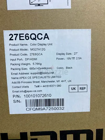 Gaming monitor 2 month used