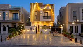 Modern villa in the heart of Al Helio, Ajman, on Sheikh Maktoum Street. Ground and first floors, mas