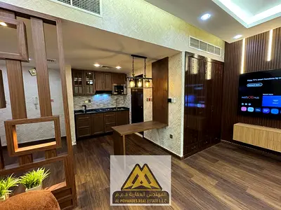 Prime Waterfront Property: Fully Furnished Studio Apartment (760 Sq. Ft.) with Private Parking for Cash Sale in Horizon Towers, Rashidiya 1, Ajman