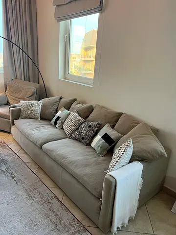 90% OFF West elm cloud sofa, light olive grey color with cushions - great condition