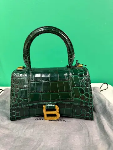 Balenciaga Hourglass Top Handle XS Forest Green