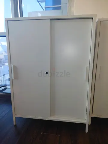 White Sliding Door Wardrobe / Cabinet - Good Condition