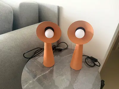 Pair of Modern Peach Table Lamps