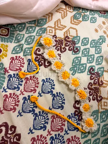 Handmade Crochet Daisy Headband / Belt - Yellow & White