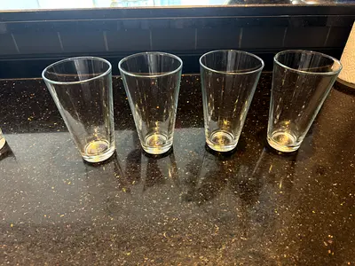 Set of 4 Clear Drinking Glasses - Used, Good Condition