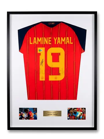 Framed & Signed Lamine Yamal Spain 2026 World Cup Jersey – Authenticated