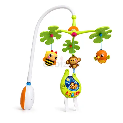 Baby crib musical mobile with hanging plush toys