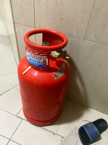 Refillable LPG Gas Cylinder (Red) - Used, Good Condition