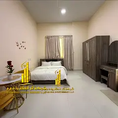 For monthly rent in Ajman - Studio apartment semi-detached kitchen, open view, fully furnished new w
