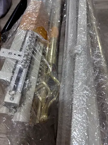 Set of curtain rods with brackets — silver finish, new wrapped