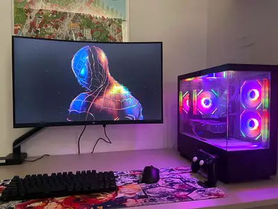 Full dual monitor Gaming Setup - RTX 5050 / Ryzen 5 9600X / 240 hz monitor curved display and 165Hz