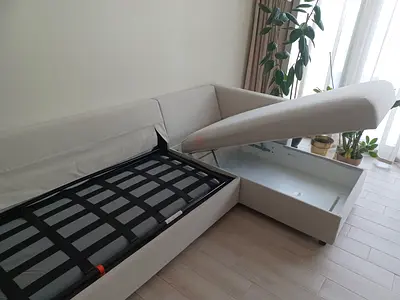 IKEA vimle Modern Beige L-Shaped Sofa Bed with Built-in Storage