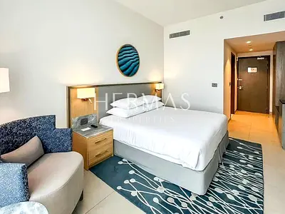 Furnished Hotel studio room | Stuning View of Jumeirah Village Circle