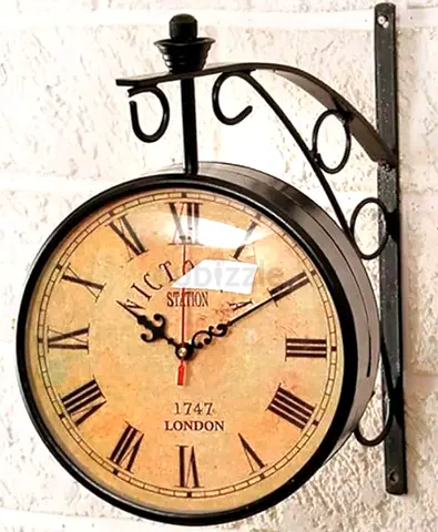 Majestic vintage Victoria double sided station clock 10x10 inches big from London for sale