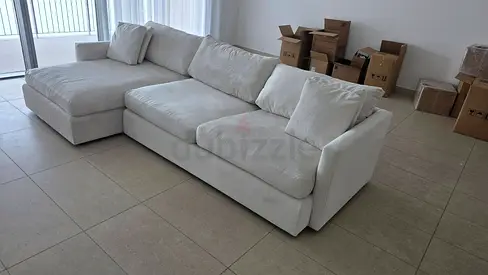Looks GREAT CONDITION Crate&Barrel Feather Filled Sofa Beige Color