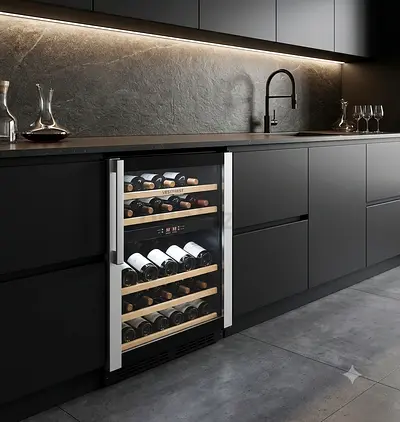 Vestfrost W45 Premium Compact Wine Cooler – Dual-Zone Temperature | Built-in Installation | Modern