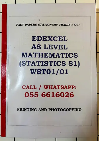 Edexcel A Level Statistics 1 Question Paper booklet