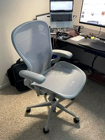 Premium Remastered V2 Version Herman Miller Aeron Chair Fully Adjustable Size B Mineral