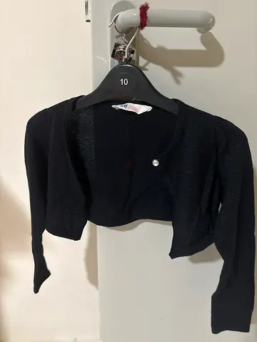 Girls black glitter cardigan bolero fancy dress