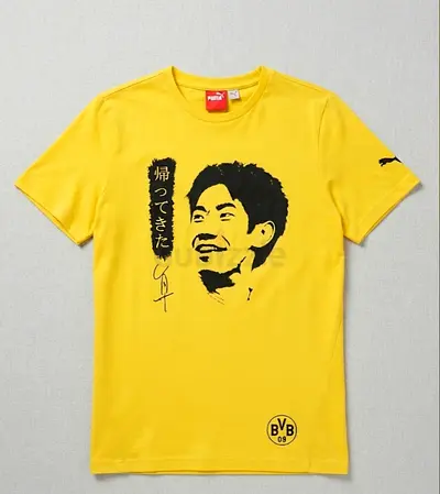 Yellow Original Puma Graphic T‑Shirt with Portrait Print BVB
