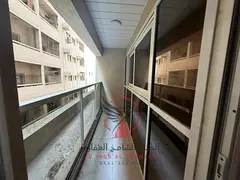 1BR, open view, balcony, free AC & parking, spacious, prime location.